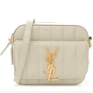 Yves Saint Laurent Ivory Quilted Crossbody Bag